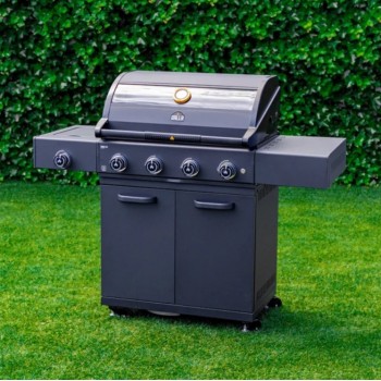 Prime G4S 4 Burner - Barbecue a gas con fornello laterale