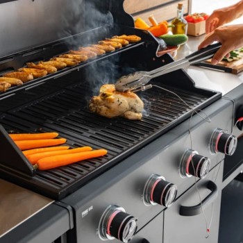 Prime G4S 4 Burner - Barbecue a gas con fornello laterale